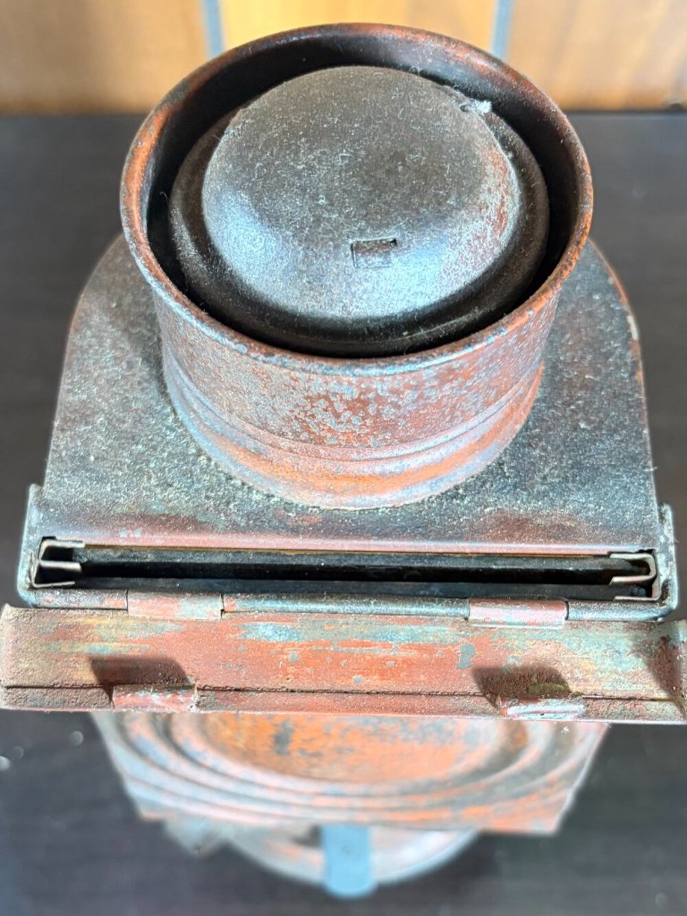 Antique Red Photography Darkroom Oil Lantern w/ Red & Amber Glass Panels RARE - Picture 5 of 10